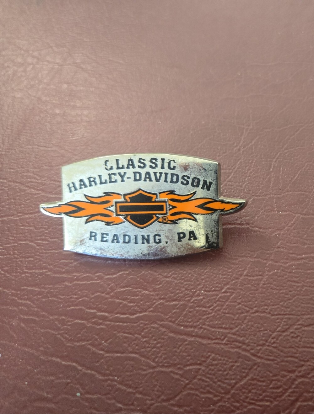 Harley-Davidson Silver & Orange Classic Reading PA Pin